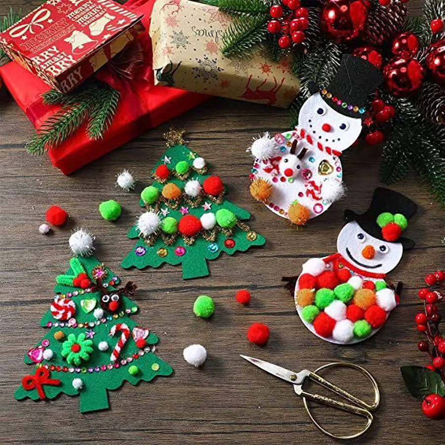 Weihnachtsbaum-DIY-Bastelset, Schneemann, Bastelbedarf mit Aufkleber - Bild 2