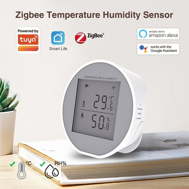 Tuya ZigBee Smart Home Temperatur- und Feuchtigkeitssensor mit LCD-Bildschirm, weißes Hygrometer und Thermometer für Smart Life App-Steuerung - Bild 1