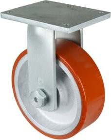BS Schwerlast-Bockrolle mit Kunststoffrollen in Orange, Durchmesser: 300 mm, Tragkraft: 2800 kg, Platte B: 25,5 cm, T: 20 cm - Bild 1