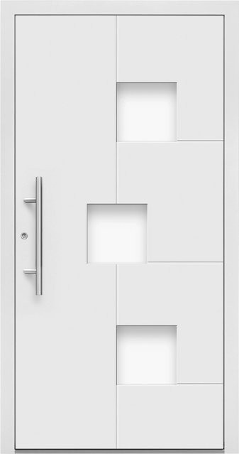 Aluminium-Haustür Splendoor Moderno M530/P mit Glaseinsatz Weiß Anschlag Links B: 110 cm, H: 210 cm - Bild 1