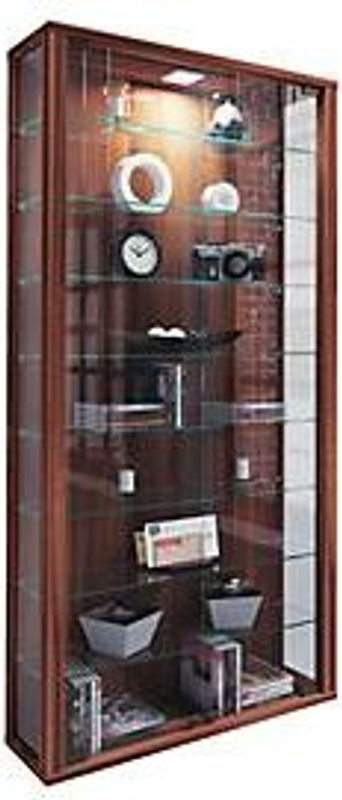 VCM Wandvitrine Vitrosa Maxi in Nussbaum mit ESG-Sicherheitsglas und Glastüren, B/T/H: 59 x 18 x 113 cm - Bild 8