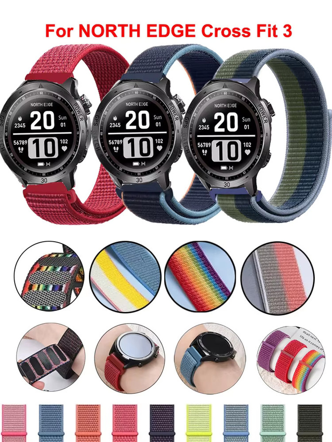 NORTH EDGE Uhrenarmband Nylon, 22 mm, Schwarz - Bild 7