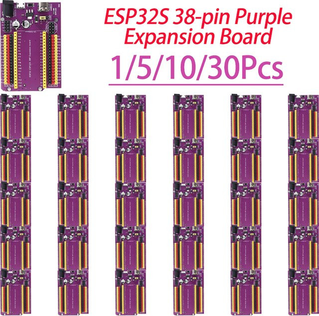 Kaierjia ESP32S NodeMCU 32S Erweiterungs-Breakout-Board Lila, 38-Pin WLAN UART Serielles Kommunikationsmodul für Lua-Programmierung - Bild 1