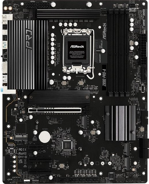 ASRock Z890 Pro-A Mainboard ATX mit Intel LGA1851 Sockel, Z890 Chipsatz, DDR5 Unterstützung, USB4, USB-C und 2,5 Gigabit LAN in Schwarz - Bild 2