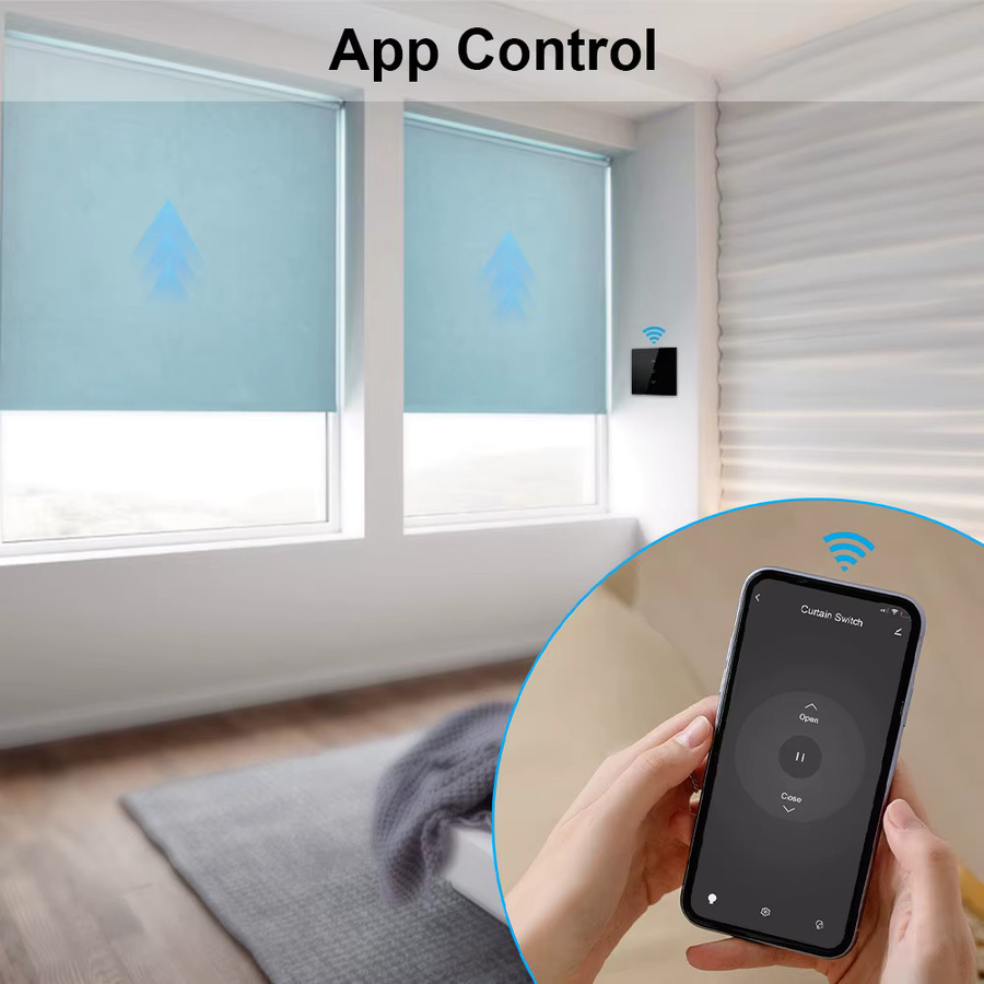 LoraTap Smart Life WiFi Rohrmotor für Jalousien und Vorhänge mit Fernbedienung, Sprachsteuerung via Google Assistant und Alexa, Schwarz - Bild 3