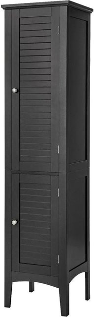 Costway Badezimmer-Hochschrank mit 5 Fächern in Schwarz - Bild 1