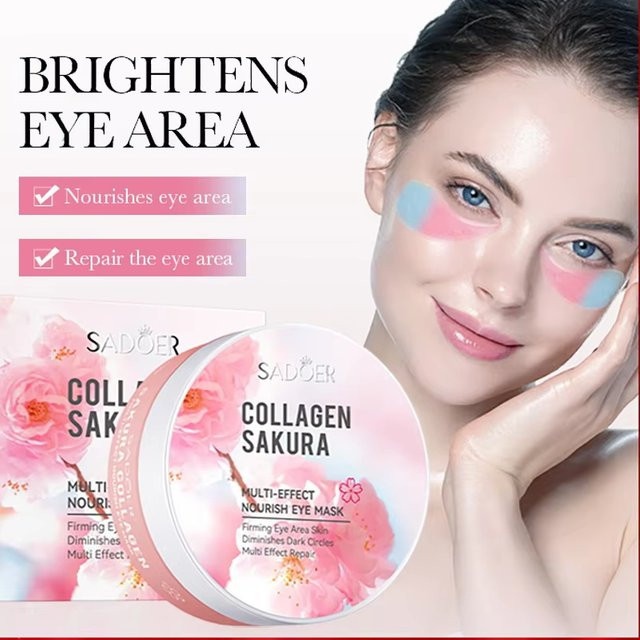 SADOER Sakura Kollagen Augenmaske, 60 Stück, Unisex - Bild 1