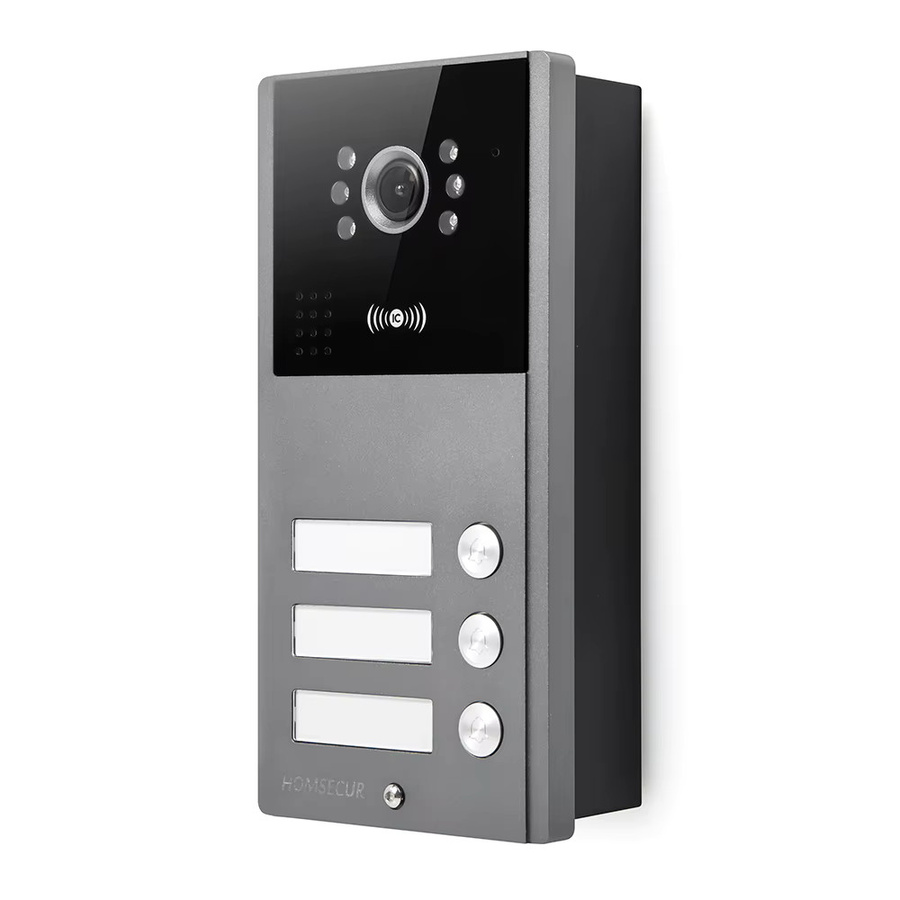 HOMSECUR Tuya Smart WIFI Video-Türsprechanlage Intercom Set mit XC113F-3 HD Türklingel Kamera IP65 und 5 IC 13,56 MHz Keyfobs in Grau - Bild 3