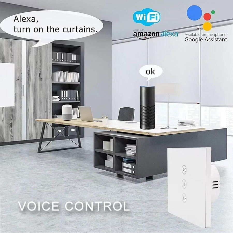 TNCE WLAN Smart Touch Vorhangschalter und Rolladenmotor-Schalter in Weiß, kompatibel mit Tuya Smart Life App, Alexa und Google Home - Bild 2