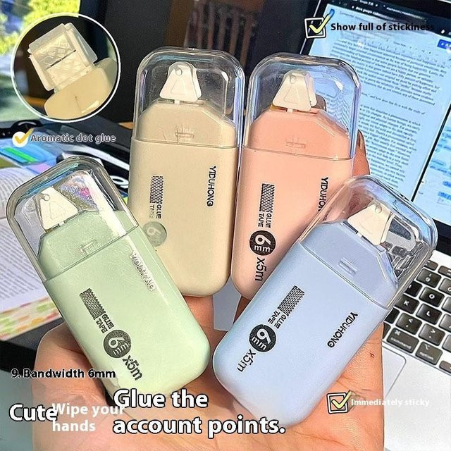 Nice Set aus 4 Rollen doppelseitiges Klebeband mit Klebepunkten, säurefrei und sicher, Mehrfarbig - Bild 1