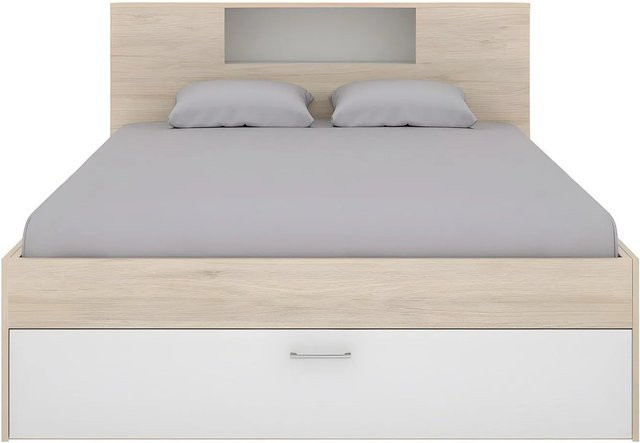 Bettrahmen Vente-unique Leandre mit Schubladen in Weiß, B/T/H: 140 x 190 x 218,5 cm - Bild 1
