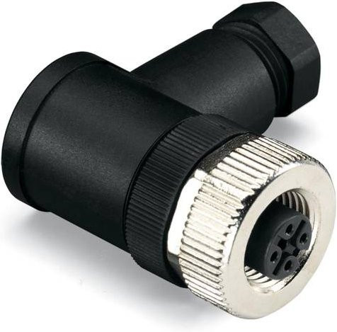WAGO Sensor-Aktor-Steckverbinder 756-9216/040-000 M12 Buchse gewinkelt unkonfektioniert Polzahl 4 Schwarz - Bild 1