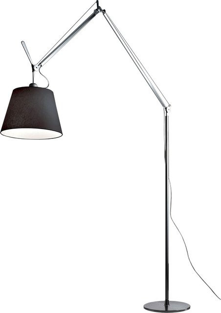 Artemide Tolomeo Mega 36 Terra Stehleuchte aus Aluminium mit schwarzem Stoffschirm, dimmbar und verstellbar - Bild 1