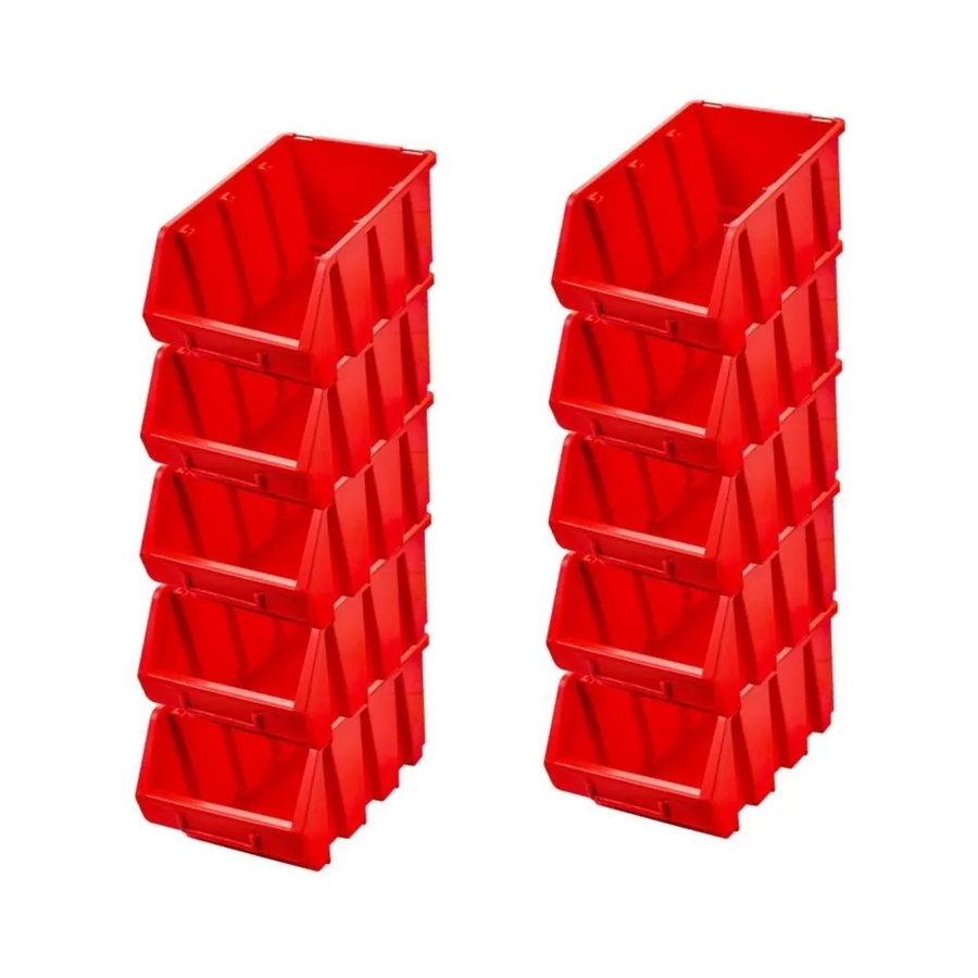 PROREGAL SuperSparSet 10x Sichtlagerboxen aus Polypropylen in Rot, H x B x T: 12,6 x 17 x 24 cm - Bild 2