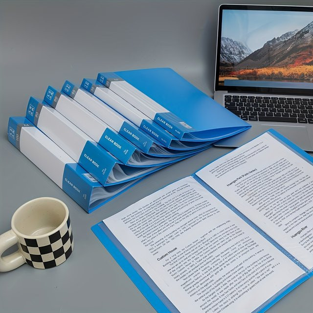 A4 Aktentasche Datenbuch in Blau mit 40 bis 100 Seiten für Büro und Schule - Bild 1
