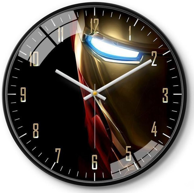 DewBloom Marvel Wanduhr mit Captain America, Iron Man und Spider-Man Motiv für Kinderzimmer, rund, Mehrfarbig, Durchmesser: 25,4 cm - Bild 1