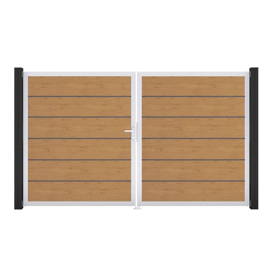 GroJa Tor Basicline Premium 2-flügelig Asteiche Natur EV1 DIN Links B: 306 cm, H: 180 cm - Bild 2