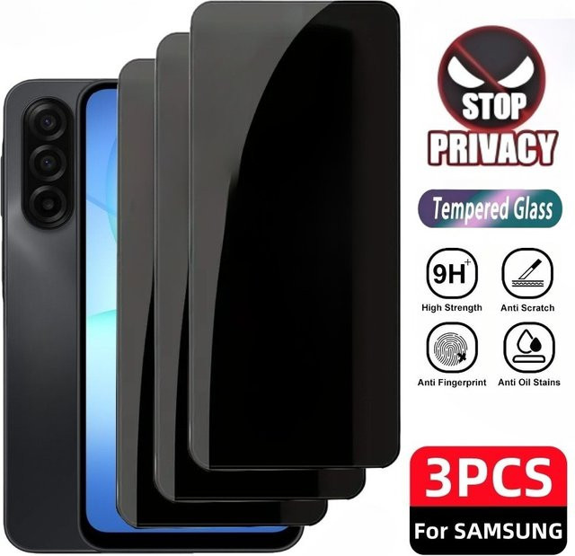 3 Stück DIXSG Anti-Spionage Displayschutzfolien aus gehärtetem Glas für Samsung Galaxy A57 A56 A55 A37 A36 A35 A27 A26 A25 A17 A16 A15, transparent - Bild 1