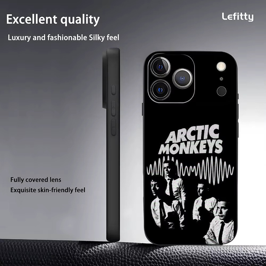 Logo A-Arctic M-Monkeys Handyhülle für iPhone 11 bis 17 Pro Max Plus Mini Schwarz Frosted Soft Shell - Bild 3