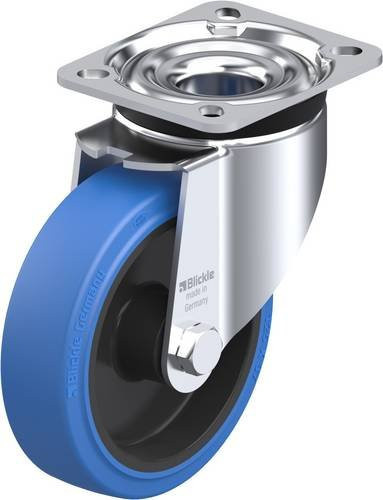 Blickle Lenkrolle LK-POEV 125R-1-SB in Schwarz und Blau mit 125 mm Rad-Durchmesser und einer Tragfähigkeit von max. 250 kg - Bild 1