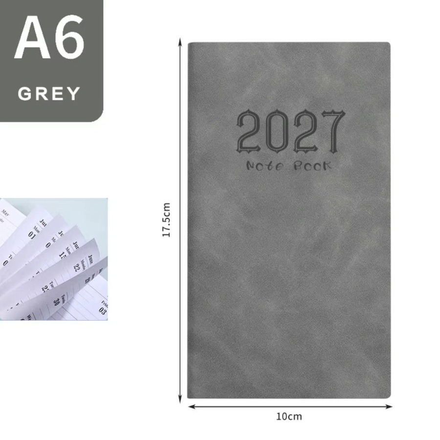 Pocket Design 2027 A6 Planer Notizbuch in Blau mit Tages- und Wochenjournal und Premium Papier - Bild 3
