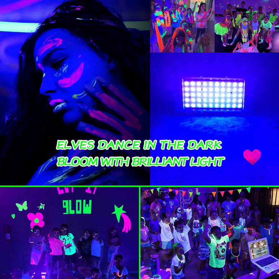 YNL LED UV Flutlicht Schwarzlicht in Schwarz mit 395nm und 400nm für Party und Disco, wasserdicht mit USB-Anschluss - Bild 2