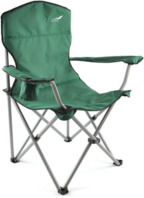 VCM Campingstuhl XL Angelstuhl klappbar in Grün mit Armlehnen und Getränkehalter, H x B x T: 90 x 47 x 47 cm - Bild 1