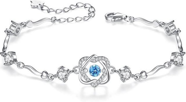 Damenarmband 925 Silber, Zirkonia, Vierblättriges Kleeblatt - Bild 1