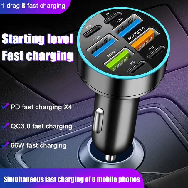 36W Auto Ladegerät mit PD und QC3.0 Schnellladefunktion, USB-A Adapter für Zigarettenanzünder, Schwarz - Bild 1