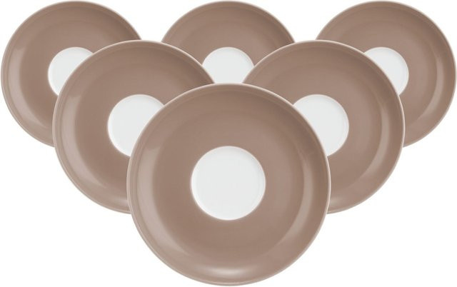 Seltmann Weiden Teeuntertassen Liberty Pure Colors aus Porzellan, Braun, 6er Set, Durchmesser: 13 cm - Bild 1