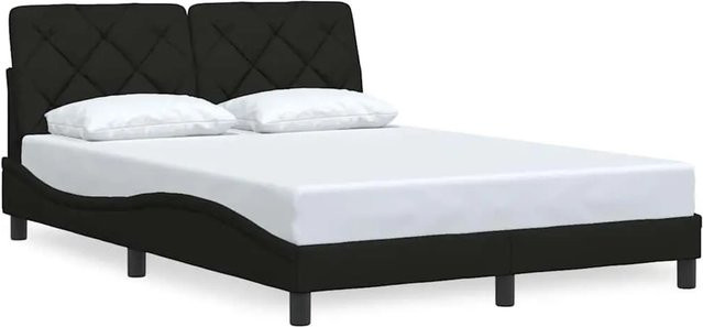 vidaXL Bettgestell mit Stoffbezug in Schwarz, B/T/H: 140 x 200 x 74,5 cm (ohne Matratze) - Bild 1