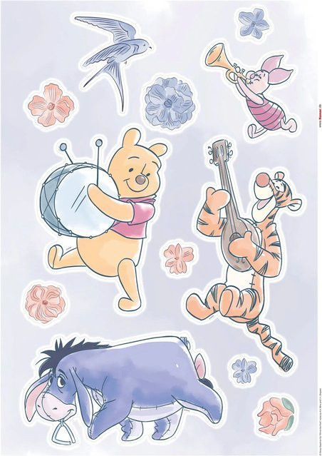 Komar Deko-Sticker Winnie Pooh Flowers Multicolour Breite: 50 cm, Höhe: 70 cm - Bild 1