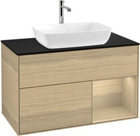 V&B Waschtischunterschrank Finion 100 mit Wandbeleuchtung in Oa ven - Bild 1