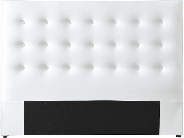 Vente-unique Bettkopfteil Francesco Modern Weiß, gepolstertes MDF-Panel mit Kunstleder, Breite: 184,5 cm - Bild 1