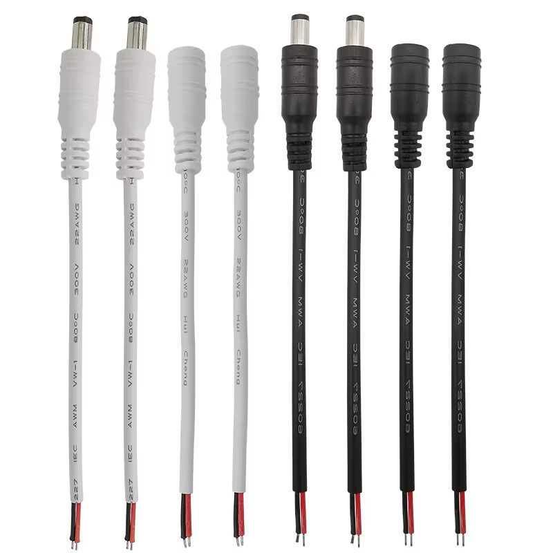 LOCHEUK 10er Set DC Stecker Adapter Set Männlich und Weiblich 5,5 x 2,1 mm zum Löten für CCTV Kamera und LED Streifen - Bild 2