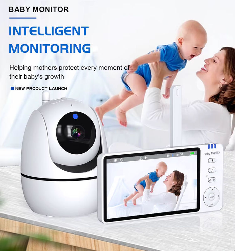 CHAMOUS 5-Zoll Video-Babyphone mit Audio-Kamera, 2-Wege-Audio und Temperaturanzeige sowie wiederaufladbarem Akku - Bild 3