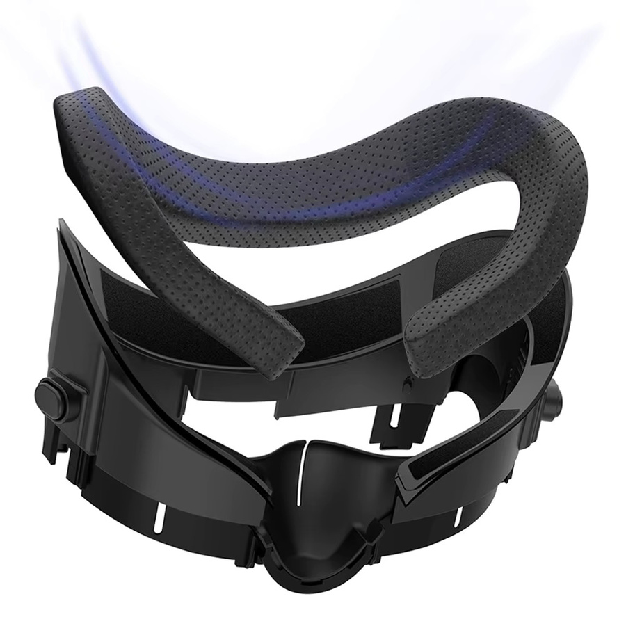 ALLOYSEED 6-in-1 Gesichtsinterface-Halterung für Meta Quest 3 mit Gesichtspolster-Abdeckung, Linsenschutz und Linsentuch in Schwarz - Bild 2
