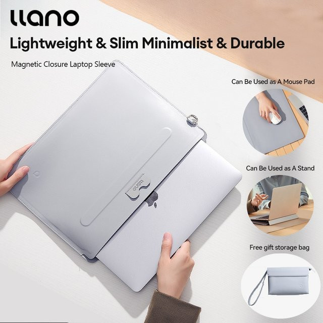 Llano Multifunktionaler Laptoptaschen Ständer für MacBook Air Pro 13,3/14 und Huawei Ultra-Slim Notebook in Grau - Bild 1
