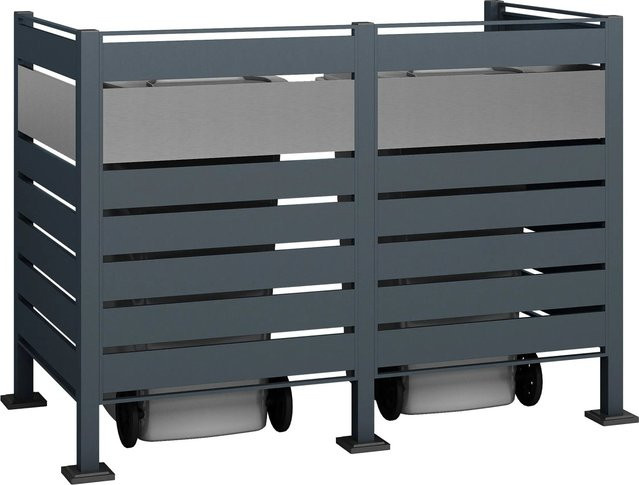 Westmann Mülltonnenverkleidung Planum aus Metall für 2 x 240 Liter, Farbe: Anthrazit/Grau - Bild 1