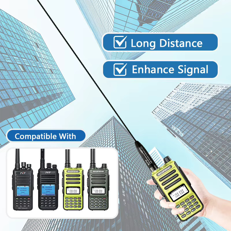 RONGYIN RH-771S Ultrafeine UHF/VHF Antenne 144/430 MHz mit SMA-Stecker in Schwarz für Zweiwegradios wie TH-UV8000D und PX-333 - Bild 2
