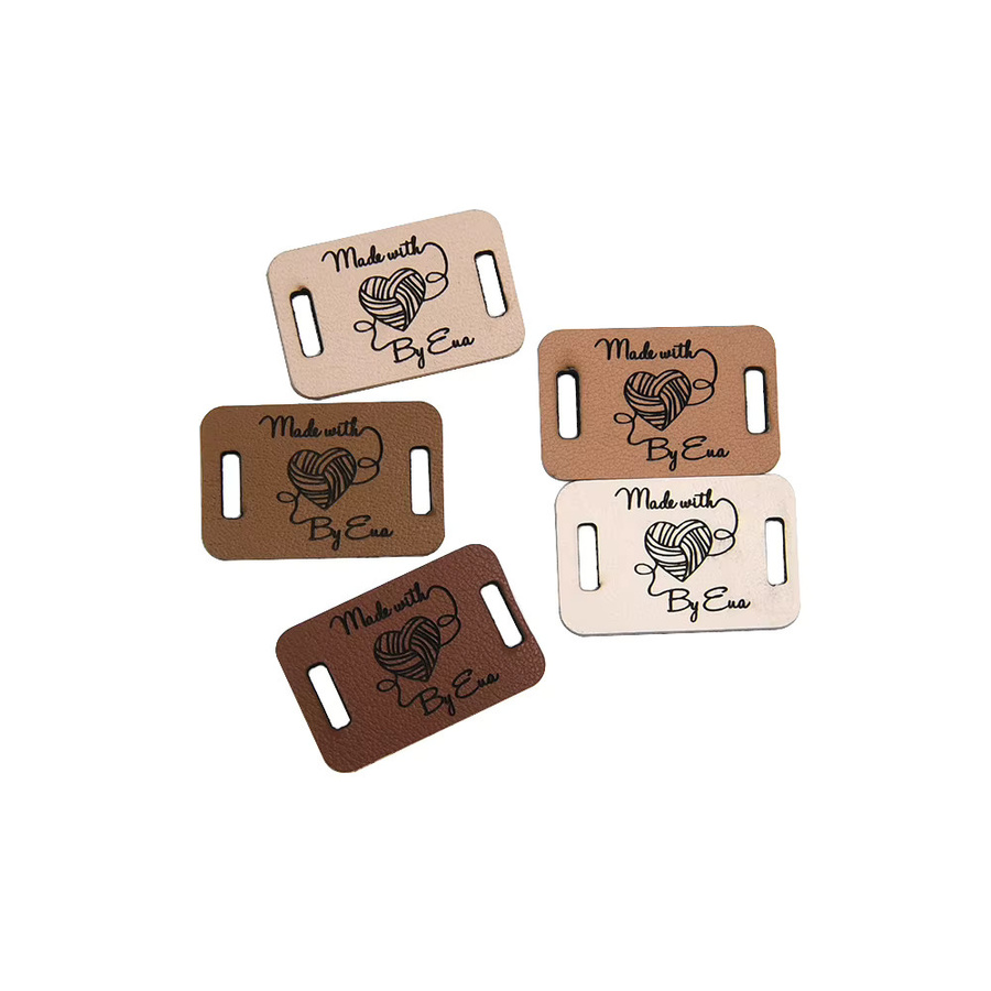 Echte Lederetiketten zum Annähen für DIY-Bastelarbeiten, lasergravierbar, B/H: 30 x 19 mm, Dicke: 1 mm, mehrfarbig - Bild 1