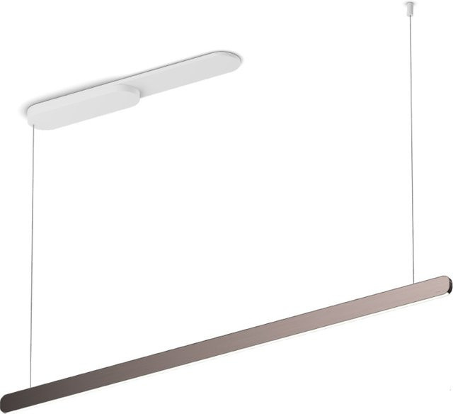 Occhio Mito linear volo 140 up LED-Pendelleuchte in Weiß matt mit Phantom-Ausführung und Occhio air Modul für die Tischbeleuchtung - Bild 1