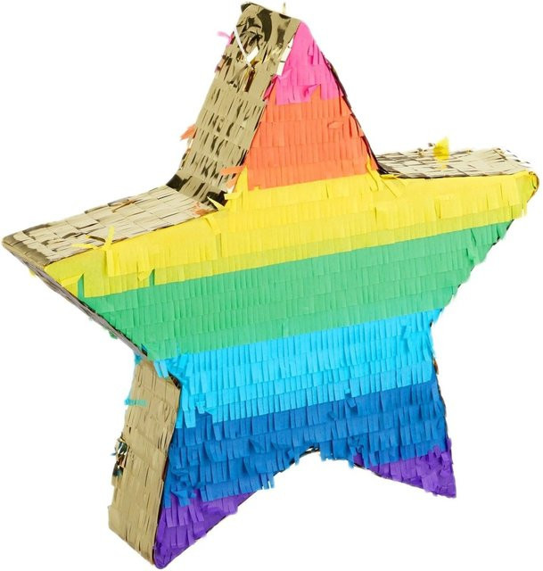 Relaxdays Sternpinata Papier, Bunt Gold, zum Befüllen - Bild 1