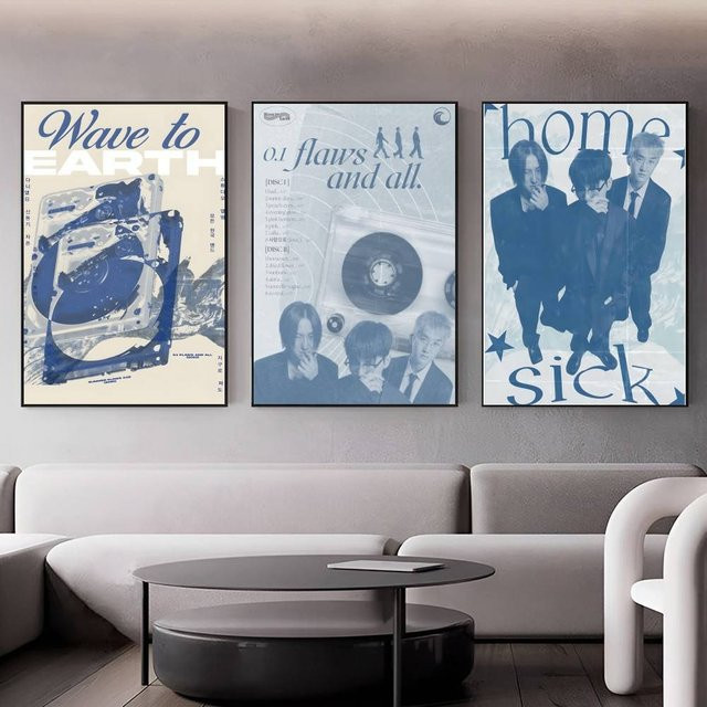 Wave To Earth Poster selbstklebender wasserfester Papieraufkleber Wanddekoration Multicolor B: 15,0 cm, H: 15,0 cm - Bild 1