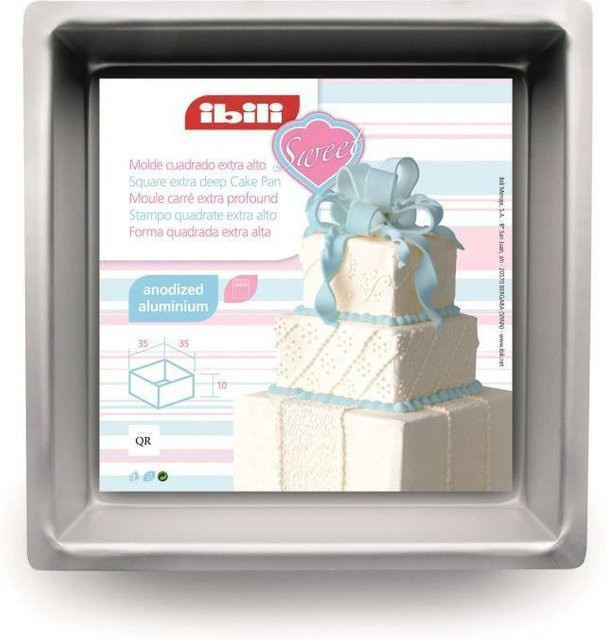Ibili Backform aus eloxiertem Aluminium, quadratisch, Silber, B/T/H: 12,5 x 12,5 x 10 cm - Bild 1