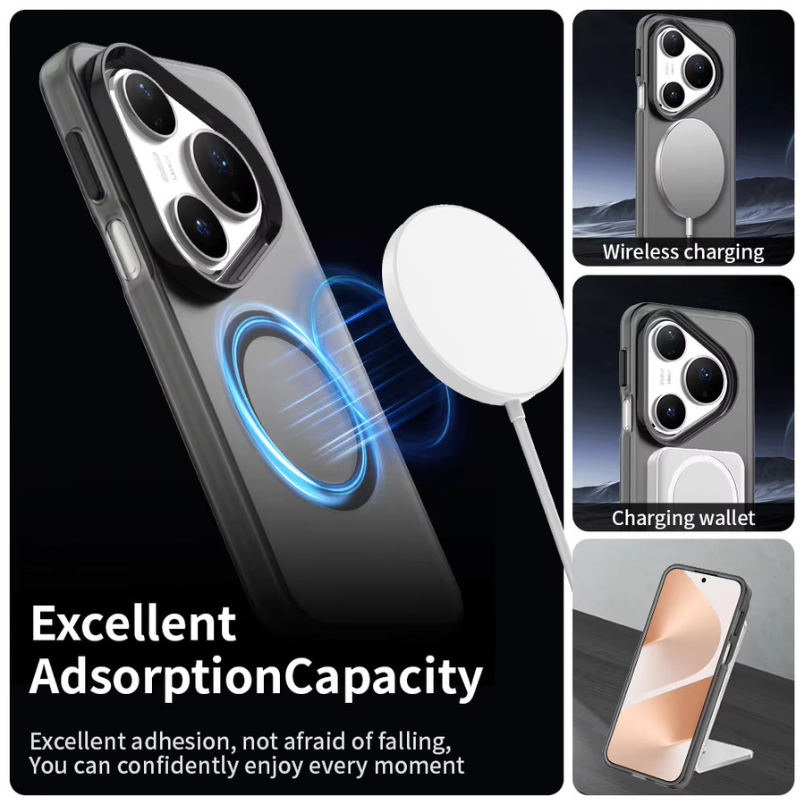Magnetische stoßfeste Handyhülle für Huawei Pura 80, Pura 70 Pro Ultra, Mate 70 und 60 Pro + mit MagSafe Kompatibilität in Transparent oder Schwarz - Bild 2