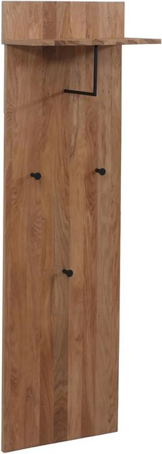 MCA Garderobenpaneel MCW-P55 Wandgarderobe aus Massiv-Holz Eiche mit Ablagefläche und Haken, Farbe: Braun, H x B x T: 135 x 42 x 22 cm - Bild 2