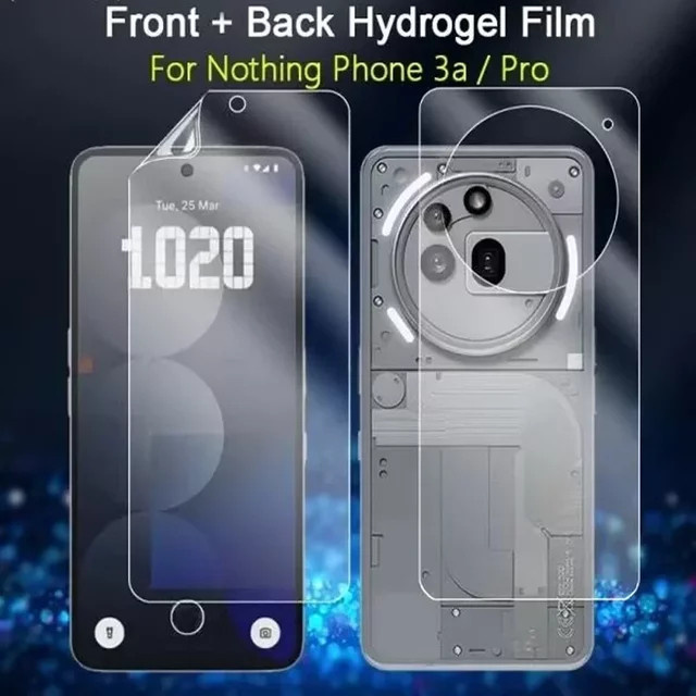 2er-Pack Matte Hydrogel Displayschutzfolie für Nothing Phone 3, 3a, 1, 2, 2A Plus Pro und Pro, Transparent - Bild 1