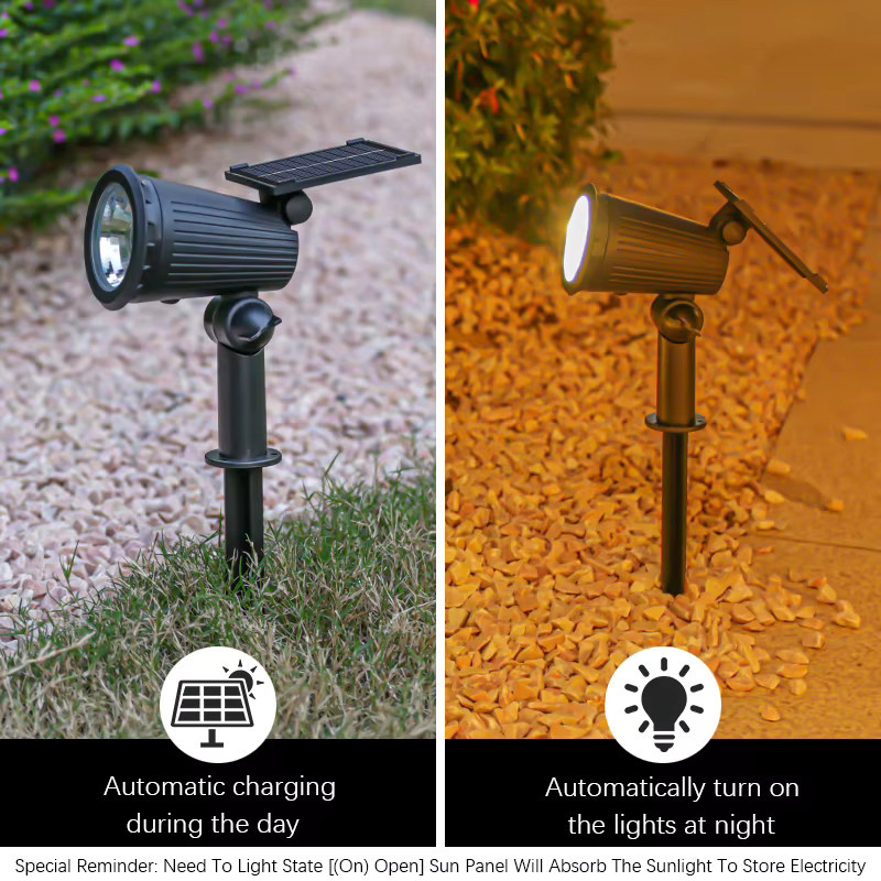 SHENZHITECH Solarstrahler für den Außenbereich, verstellbare LED-Landschaftsbeleuchtung in Schwarz für Garten, Pool und Hof - Bild 2