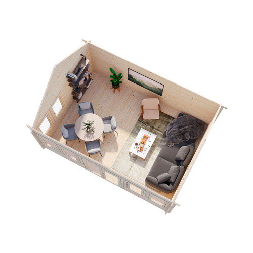 Palmako Gartenhaus Claudia aus Fichtenholz in Grau-Anthrazit mit Satteldach, B/T/H: 574 x 424 x 363 cm - Bild 2